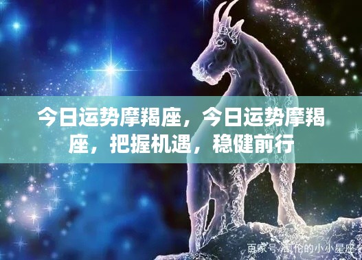 摩羯座今日运势,稳健前行,把握机遇