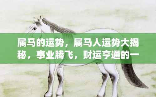 属马人的运势大揭秘,事业腾飞,财运亨通的一年
