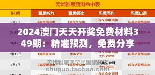 2024澳门天天开奖免费材料349期:精准预测,免费分享