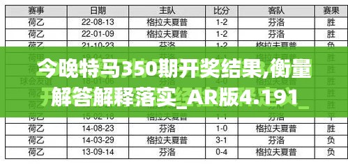 今晚特马350期开奖结果,衡量解答解释落实_AR版4.191