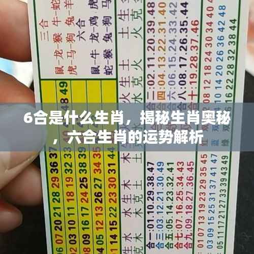 揭秘生肖奥秘,六合生肖运势解析与奥秘探寻
