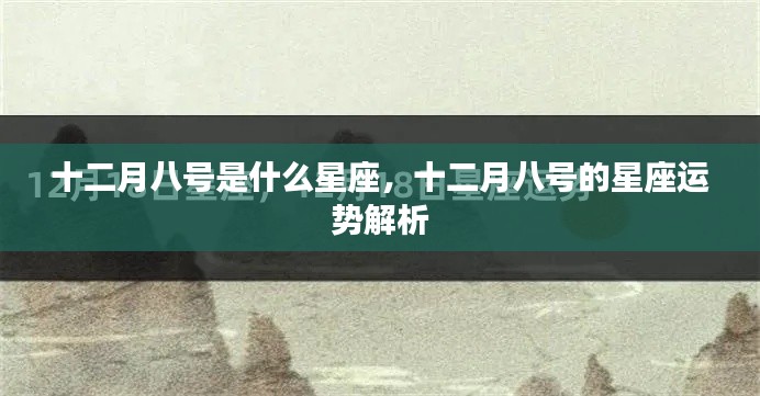 十二月八号的星座运势解析及特点