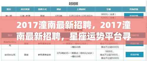 2017潼南最新招聘启事,星座运势平台寻找人才新星
