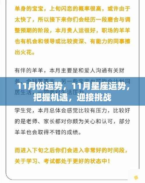 11月星座运势指南,把握机遇,迎接挑战
