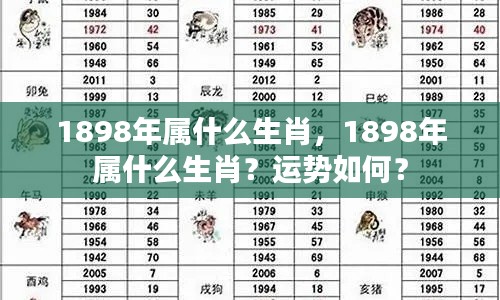 1898年属相运势解析,生肖运势大揭秘