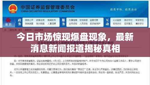 今日市场惊现爆盘现象,最新消息新闻报道揭秘真相