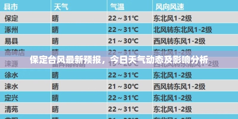 保定台风最新预报,今日天气动态及影响分析