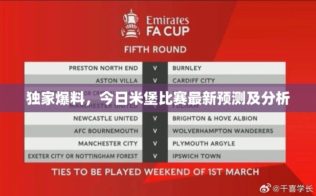 独家爆料,今日米堡比赛最新预测及分析